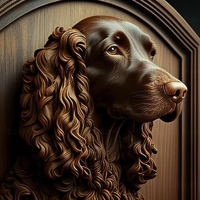 3D model Irish Water Spaniel dog (STL)